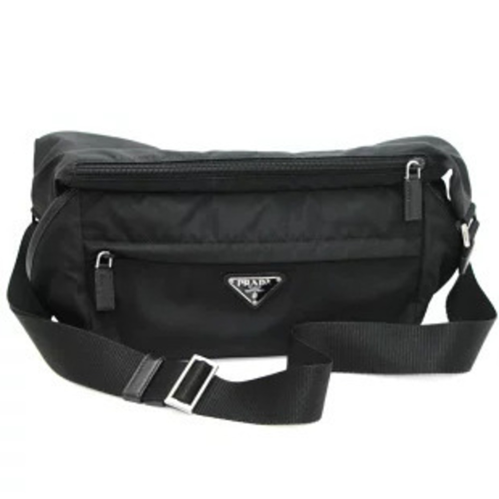 Prada Triangle Logo Saffiano Leather Shoulder Bag Multi Black - Picture 2 of 6